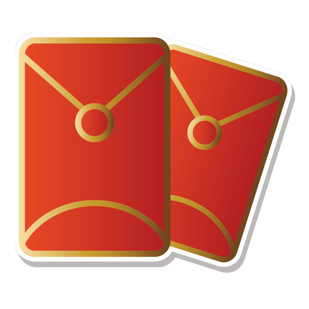 过年新年两个红包元素素材图片