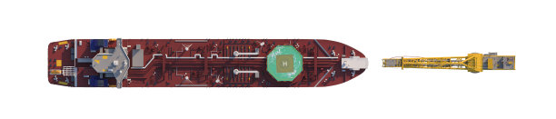 油船停在泊位上。3 d渲染图片下载