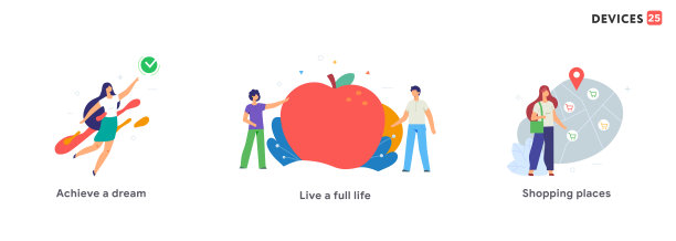 人们用智能手机、休闲旅游、健康、梦想、社交网络设置图标、插画。智能手机平板电脑用户界面社交媒体。平面插图图标信息图。登陆页网站打印海报。图片下载