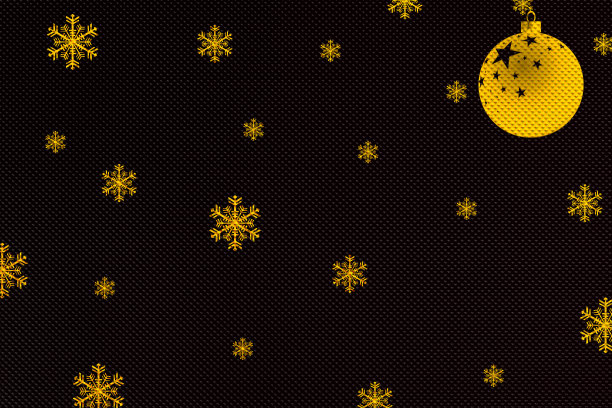 季节背景金色的雪花和圣诞球在深棕色的表面，圣诞节背景，最小的装饰，简单，网站标题图片下载