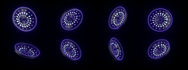 黑色霓虹紫轮盘3D图图片下载