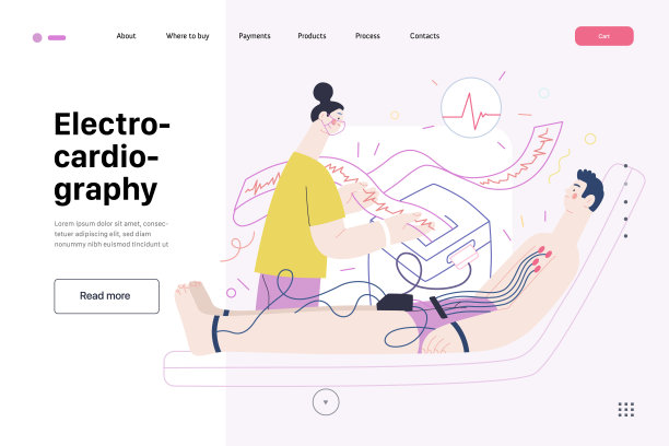 心电心电图-医学测试网页模板图片下载