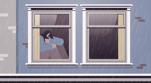 抑郁的女人看着窗口女孩感到绝望思考问题心理健康疾病抑郁症图片下载