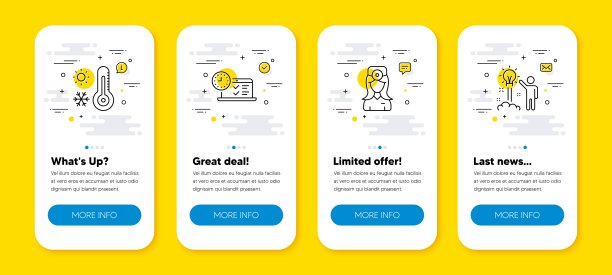 矢量集天气温度计，眼科医生和在线测试线图标集。向量图片下载