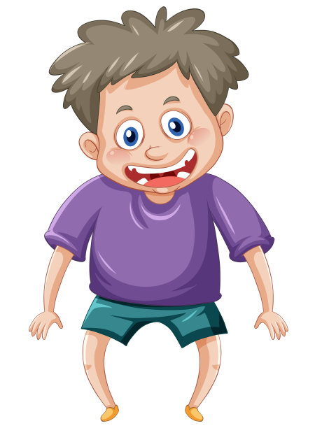 一个男孩穿着白色背景的紫色t恤图片下载