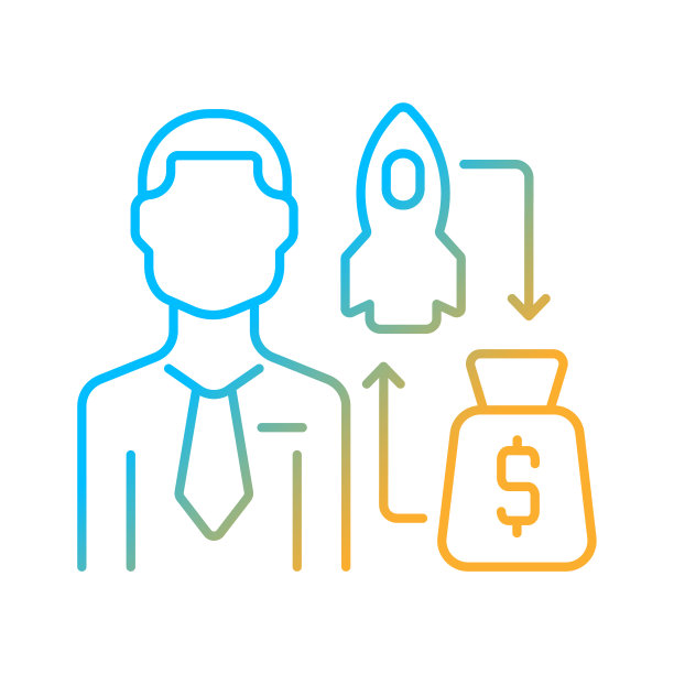 风险资本家梯度线性矢量图标图片下载