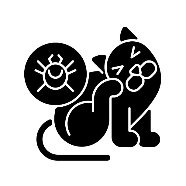 跳蚤和蜱虫黑色象形图标图片下载