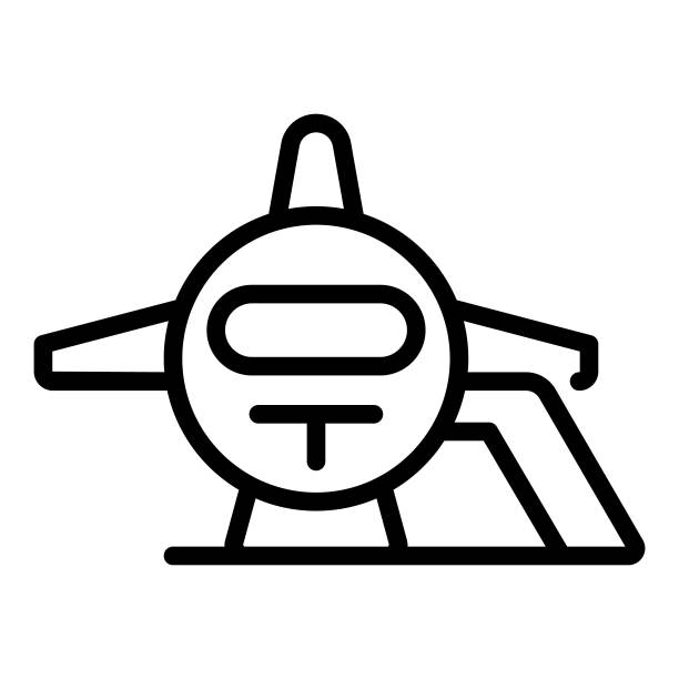飞机登机图标轮廓矢量图图片下载