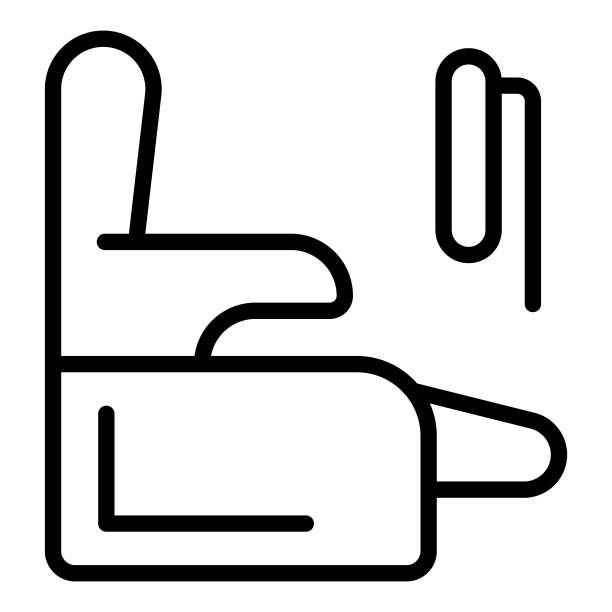 窗口飞机座位图标轮廓向量。飞机的椅子图片下载