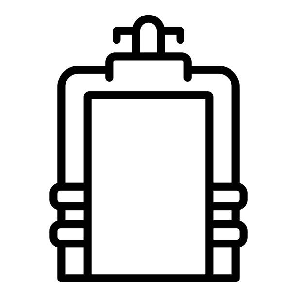 机场安检扫描仪图标轮廓矢量图图片下载