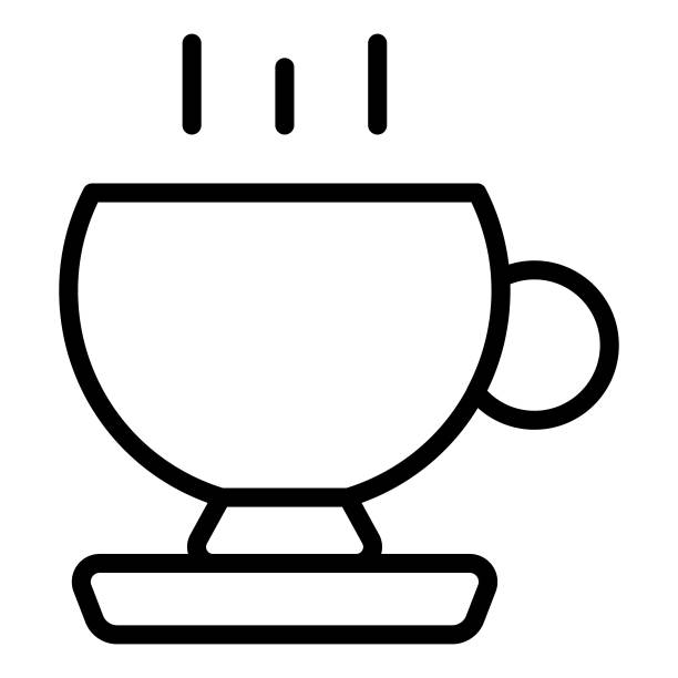 飞机咖啡杯图标轮廓矢量图：塑料纸杯图片下载