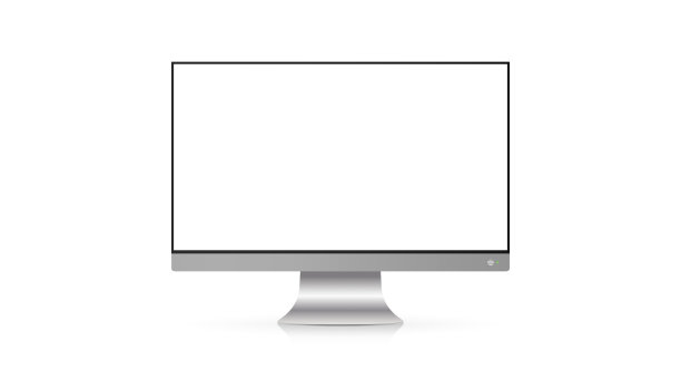 现代光泽白色屏幕显示器。广告设计。隔离在白色背景上。向量eps10图片下载