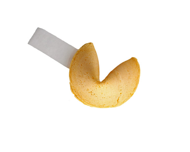 幸运饼上有空白的幸运饼，有复制的空间，隔离在白色上图片下载