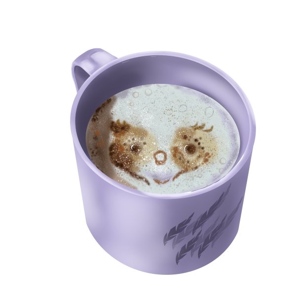 一杯带着微笑泡沫的热咖啡图片下载