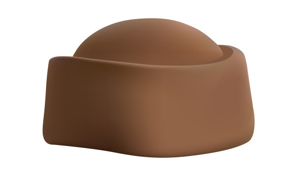 时尚的毡帽精致的米色在白色的背景。一顶优雅帽子的孤立插图图片下载