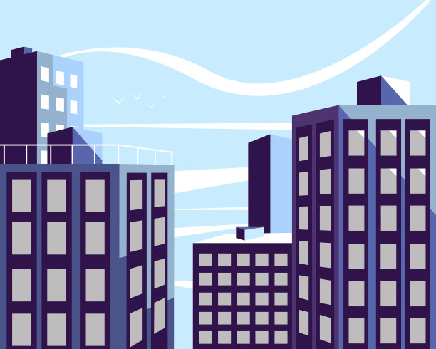 摩天大楼林立的现代城市全景。从城市的屋顶看。一个繁华城市的例证。图片下载