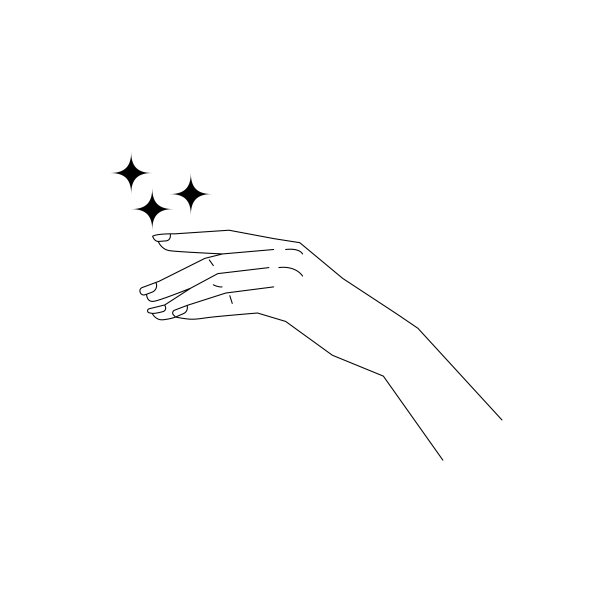 女人的手和星星。神秘的那种波西米亚风格的图标图片下载