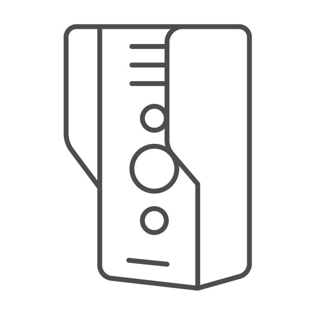 对讲机与摄像头，保护，安全，闭路电视细线图标，闭路电视概念，家庭安全矢量标志在白色背景上，轮廓风格图标的移动概念和网页设计。矢量图形。图片下载