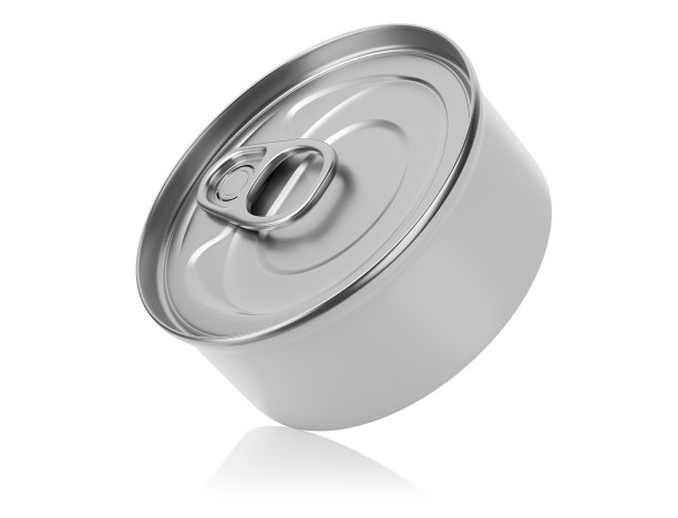 用来保存食物的罐头。产品设计模型的模板。孤立的图片下载