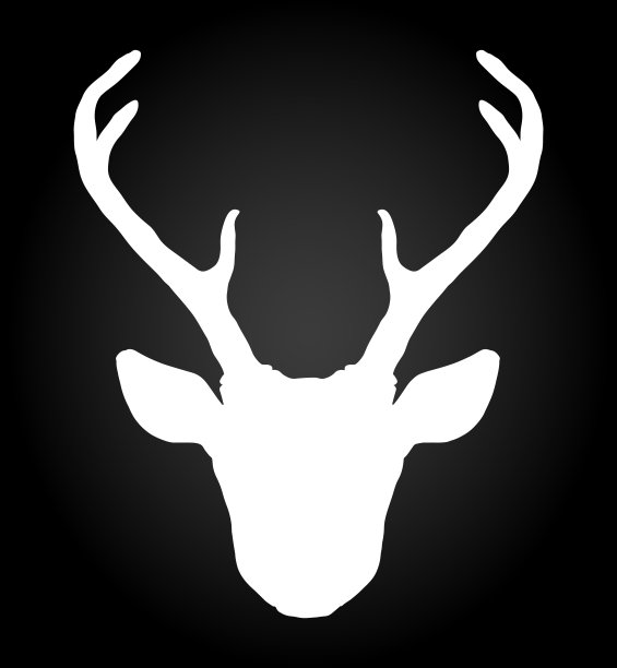 手绘鹿头剪影图片下载