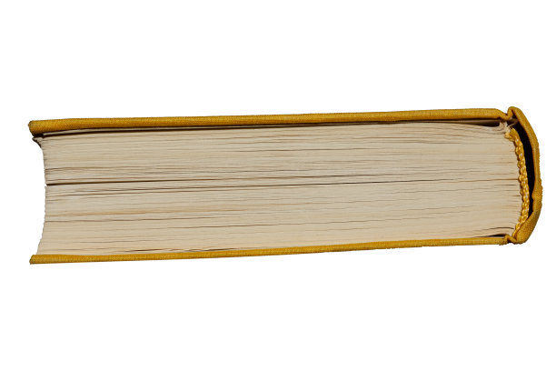 纸质书的侧视图被隔离在白色背景上图片下载