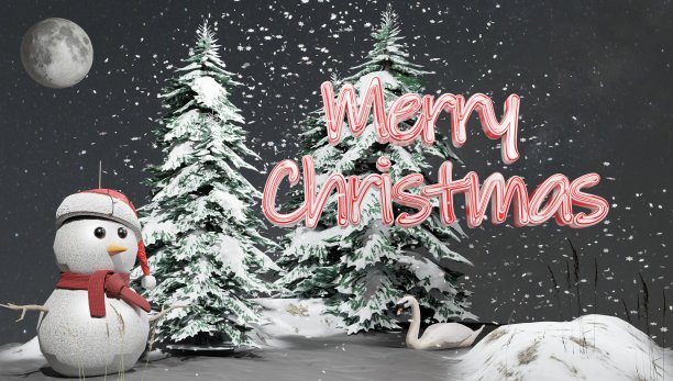 圣诞节景观庆祝圣诞节3d渲染。图片下载