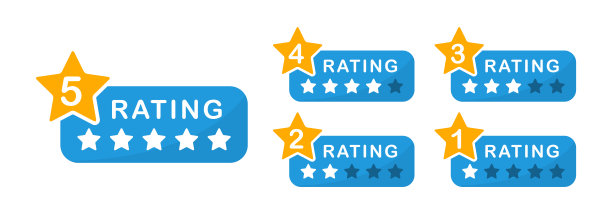 评级的星星。反馈0到5星。客户审核。明星排名。矢量插图。图片下载