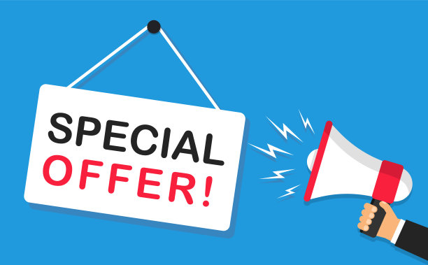 特别优惠横幅与扩音器在手。超级销售的迹象。矢量插图。图片下载