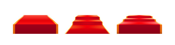 有台阶和红地毯的台座或台座，用于颁奖或颁奖典礼的独立场所。广告营销，平台配楼梯，当代场景矢量图片下载