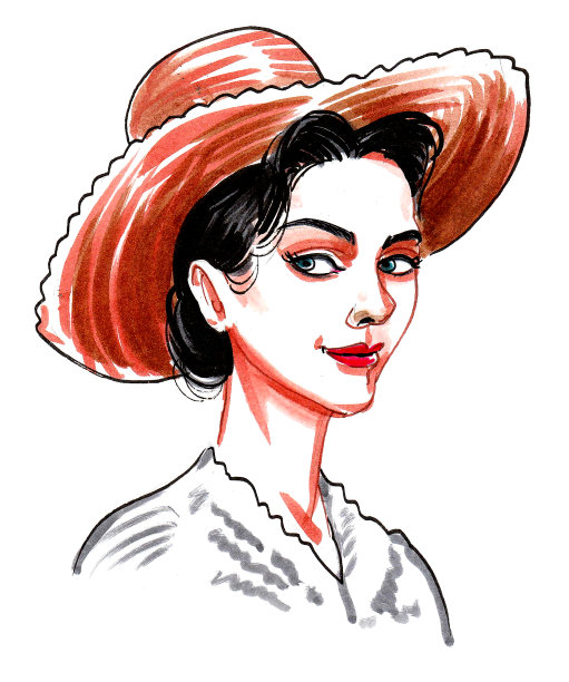 戴帽子的美女图片下载