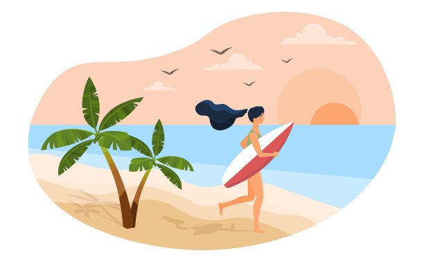 度假女孩概念图片下载