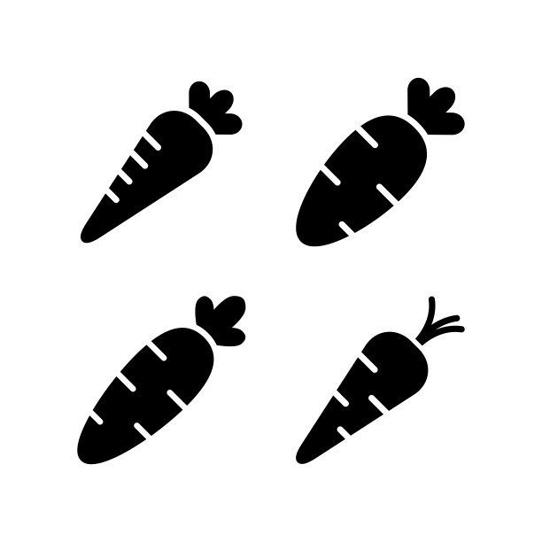 胡萝卜图标设计矢量模板插图符号和符号EPS 10在白色背景图片下载