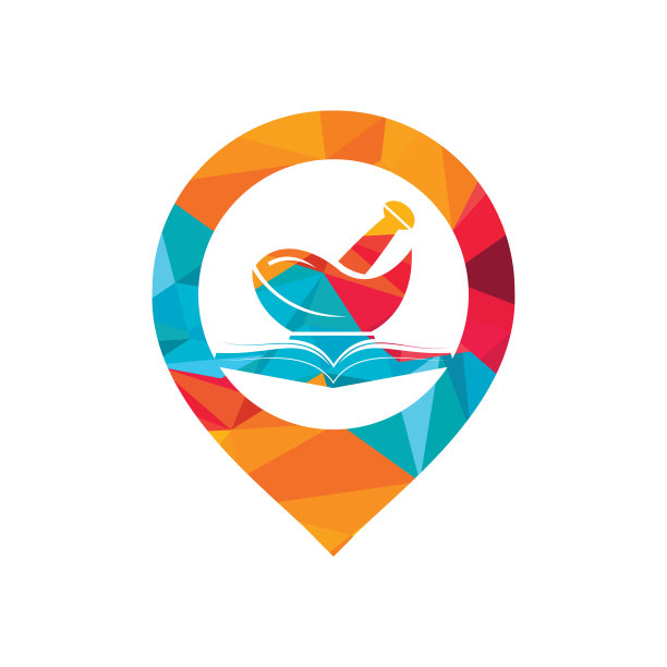 医药书矢量标志设计。医学研究标志设计理念。图片下载