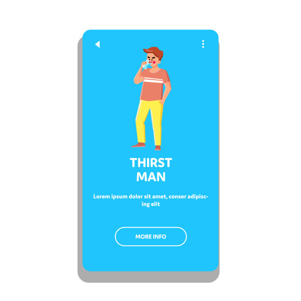 口渴的人饮水矢量图片下载