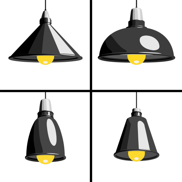 一套四种不同的吊灯孤立在白色背景图片下载