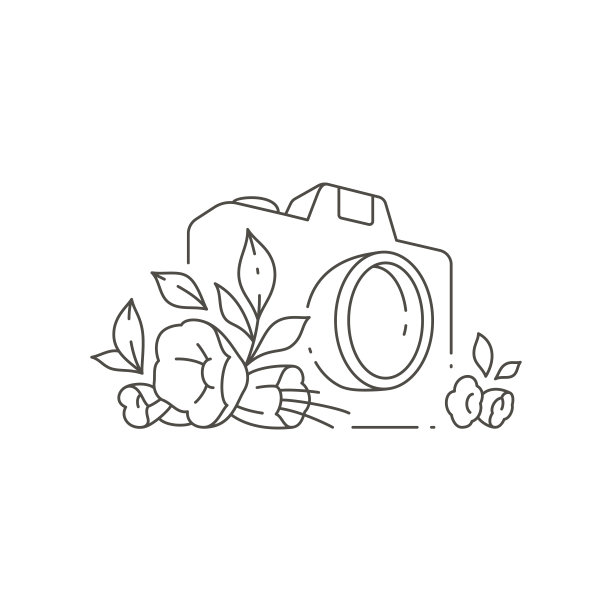 等距简单的相机装饰花卉植物美丽博客图片视频拍摄图片下载
