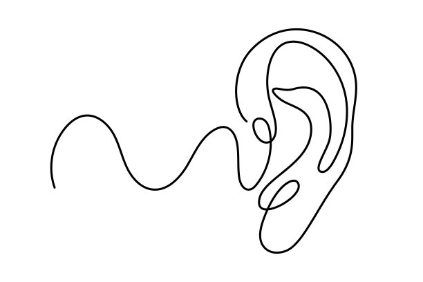 人耳连续一线画。图片下载