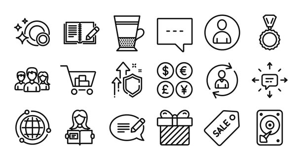 惊喜干净的盘子和HDD线图标设置图片下载