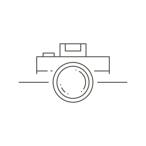抽象几何照片视频摄像机镜头和按钮线性简单的标志矢量插图图片下载