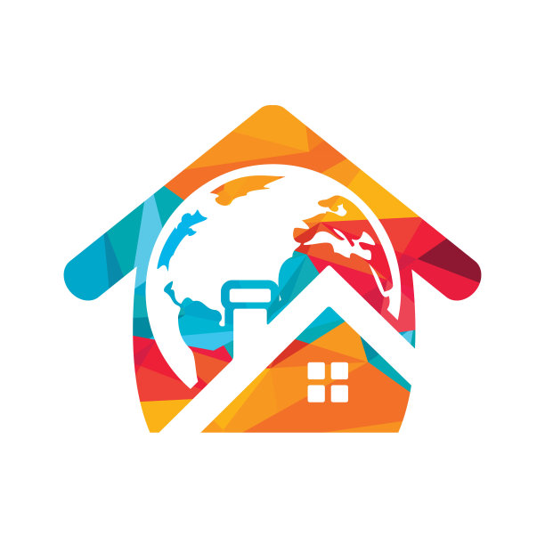 全球家园矢量标志设计模板。图片下载