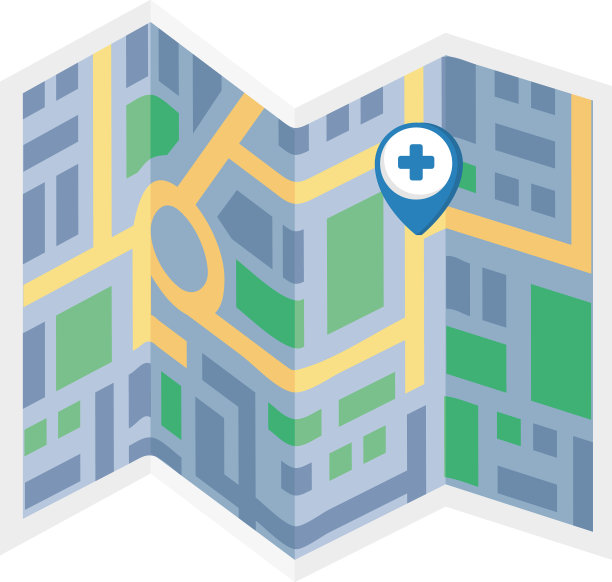 带医院的纸质地图图片下载