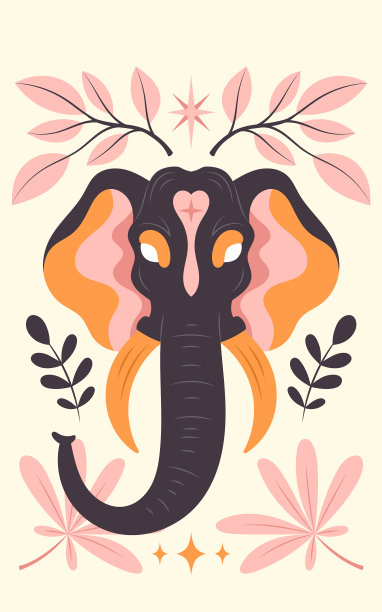 野生动物封面图案平面设计图片下载