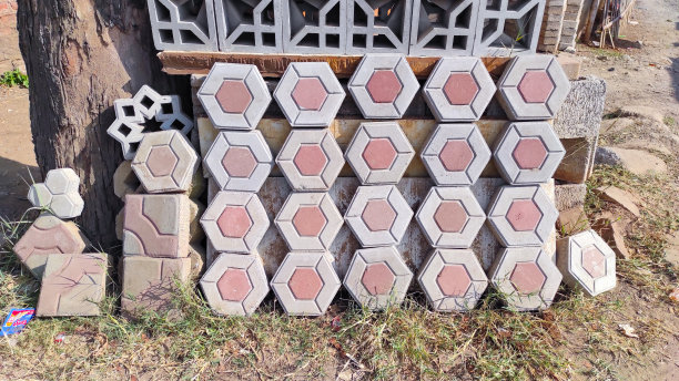 六角形-铺路块-现货照片图片下载