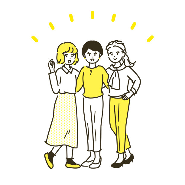 并肩商界女性插图。向量。图片下载