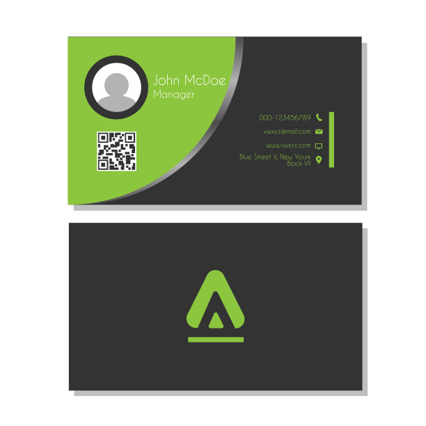 现代绿色名片模板图片下载