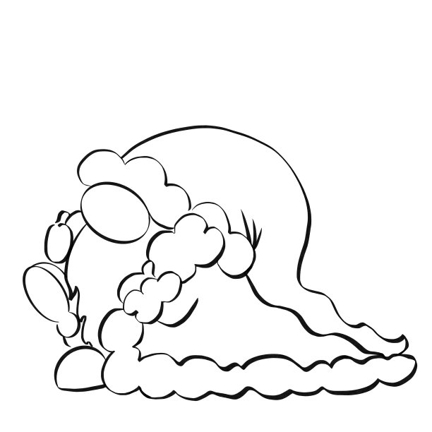 可爱的侏儒戴着羊毛帽子，穿着圣诞老人的服装。图片下载