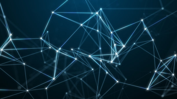 用点和线抽象技术背景。丛空间几何背景图片下载