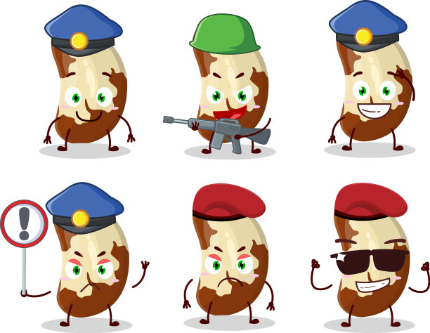 一位敬业的巴西坚果警官吉祥物图片下载