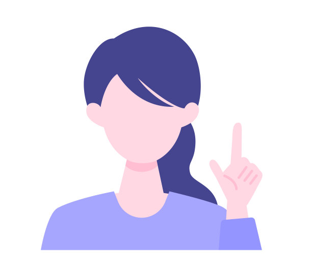 年轻女人卡通人物。人们面对头像和图标。近距离影像的指向女人。图片下载