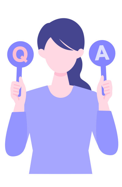 年轻女人卡通人物。人们面对头像和图标。概念问答。图片下载